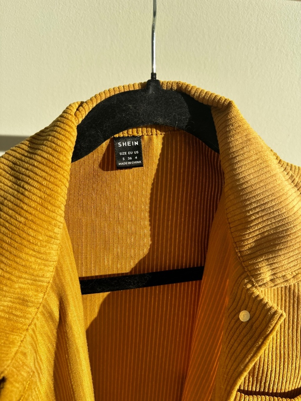 Mustard Corduroy Overshirt Jacket – Relaxed Button-Up (S) - Picture 2 of 2